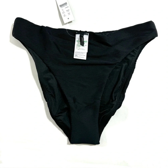 New J Crew High Rise Cheeky Bikini Bottom Black BE808 - Picture 3 of 6